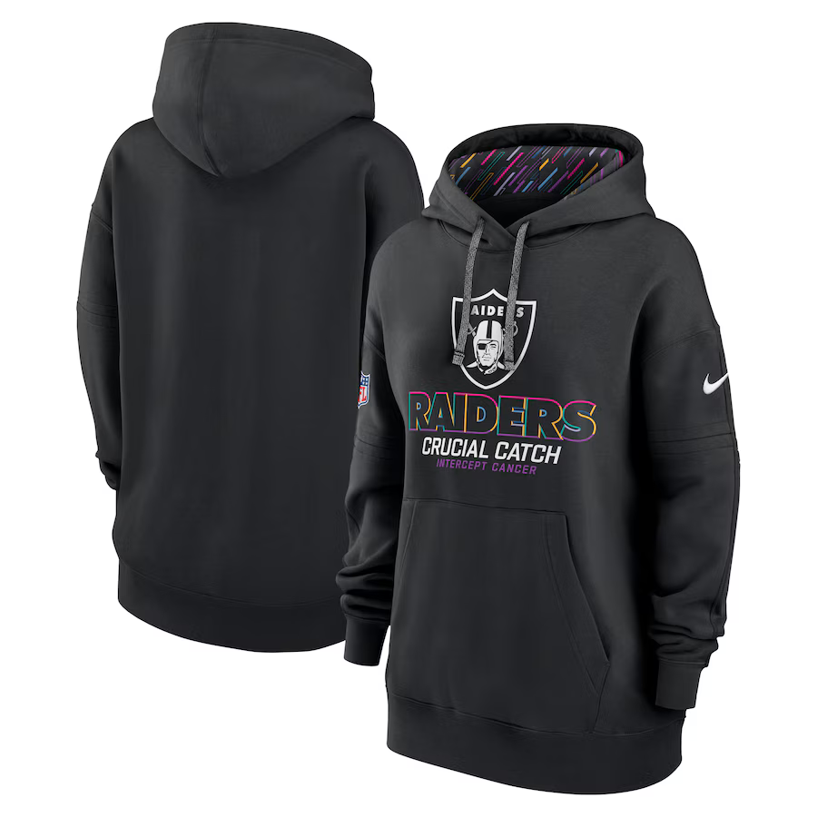Women Oakland Raiders Black 2024 Nike NFL hoodie 2->nfl t-shirts->Sports Accessory